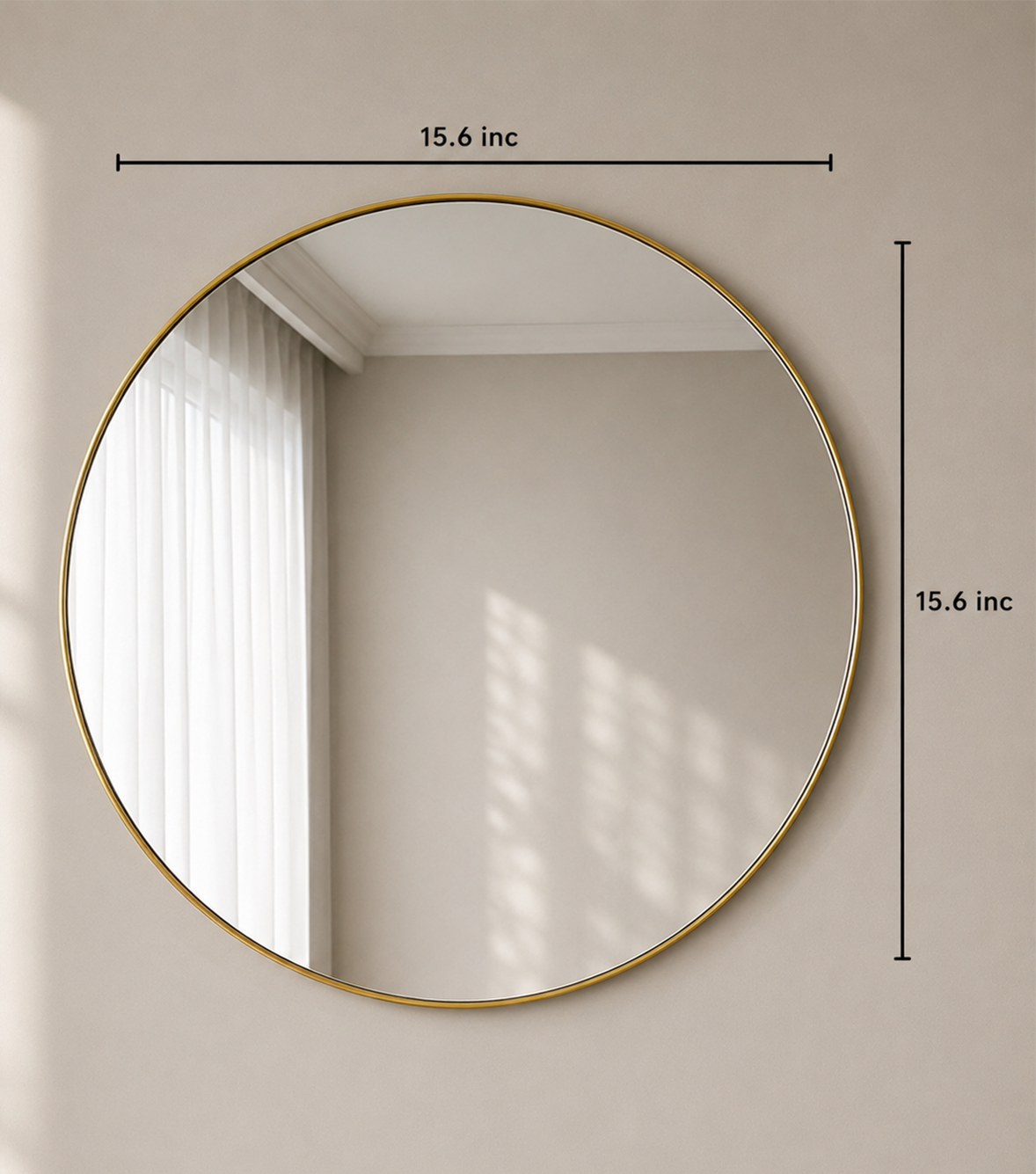 Fluid Mirror 15.6″ Crystal Round Bathroom Mirror