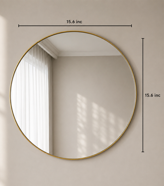 Fluid Mirror 15.6″ Crystal Round Bathroom Mirror