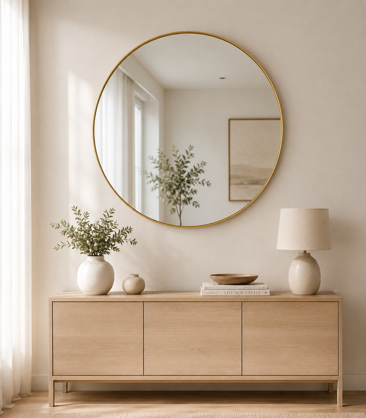 Fluid Mirror 15.6″ Crystal Round Bathroom Mirror